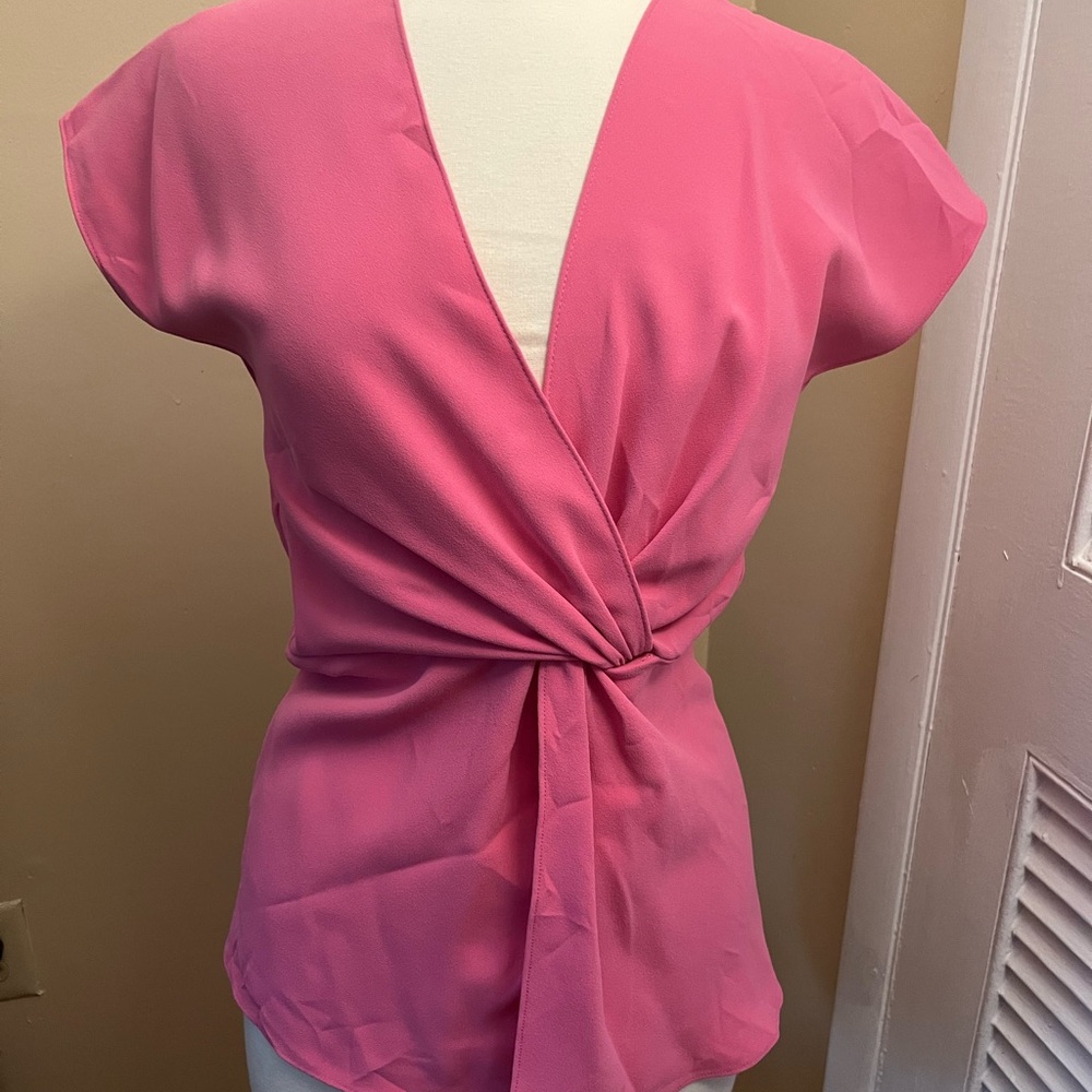 Zara Vibrant Pink Wrap cap sleeve Blouse. Size S. Excellent condition